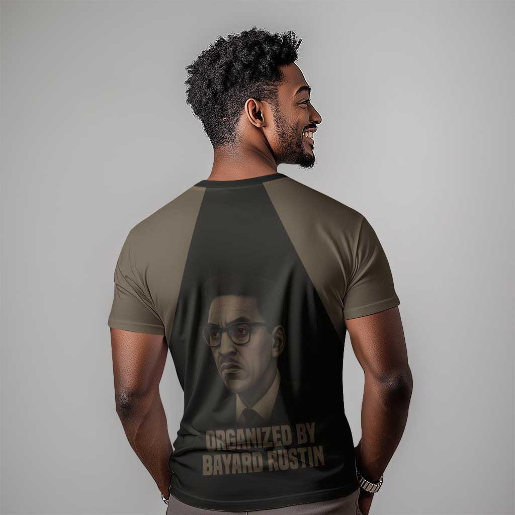 Bayard Rustin T shirt with March on Washington Design Civil Rights Organizer Tribute - African Pride