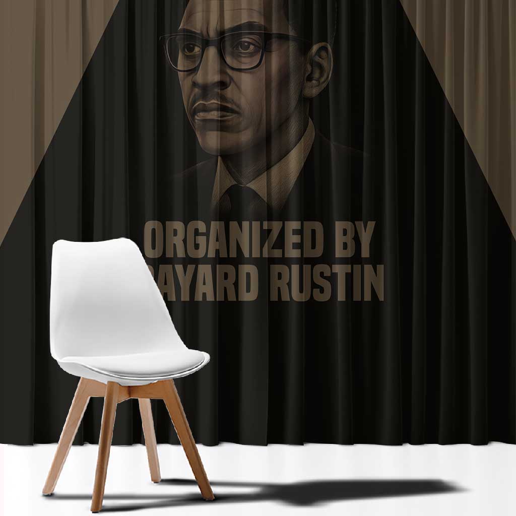 Bayard Rustin Window Curtain with March on Washington Design Civil Rights Organizer Tribute - African Pride