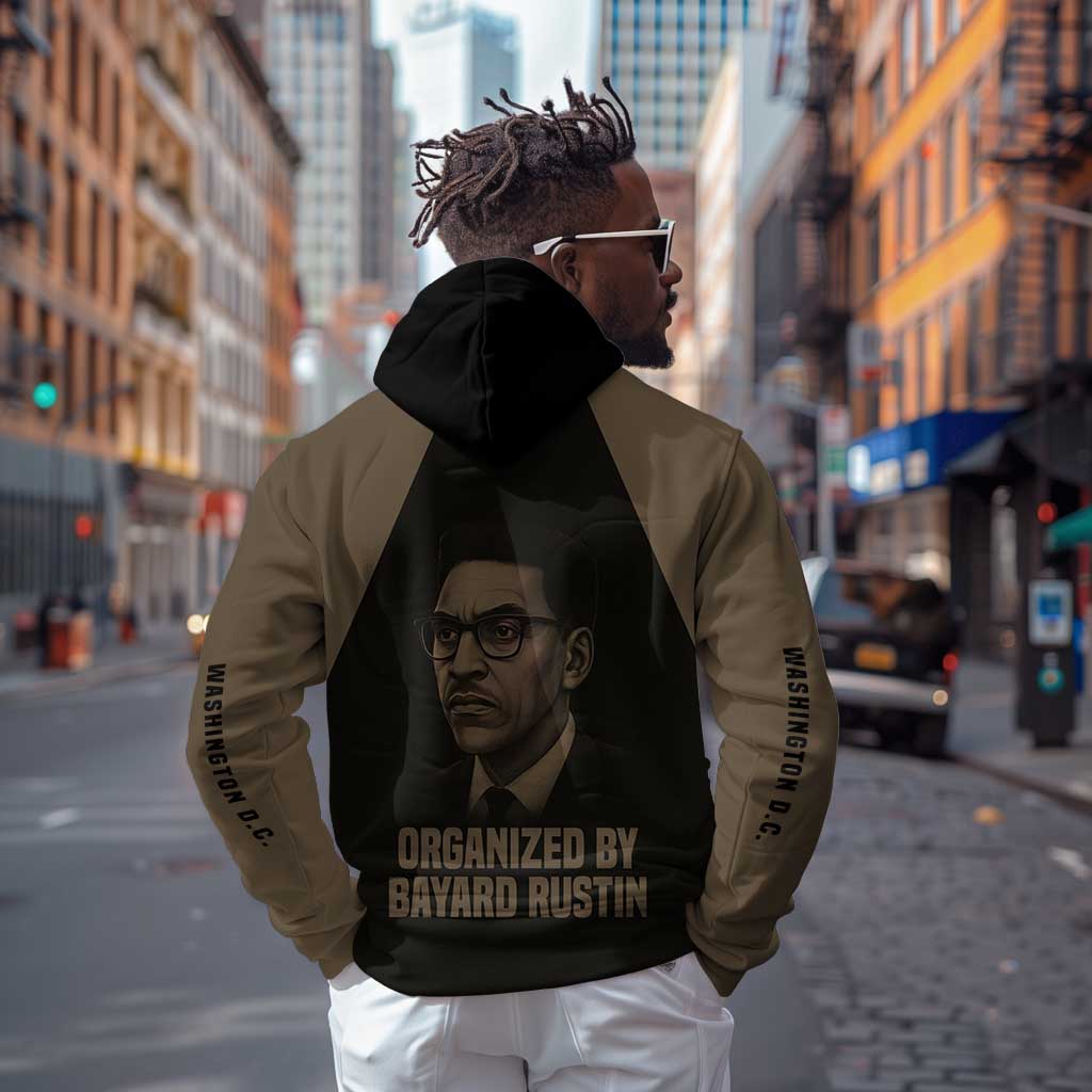 Bayard Rustin Zip Hoodie with March on Washington Design Civil Rights Organizer Tribute - African Pride