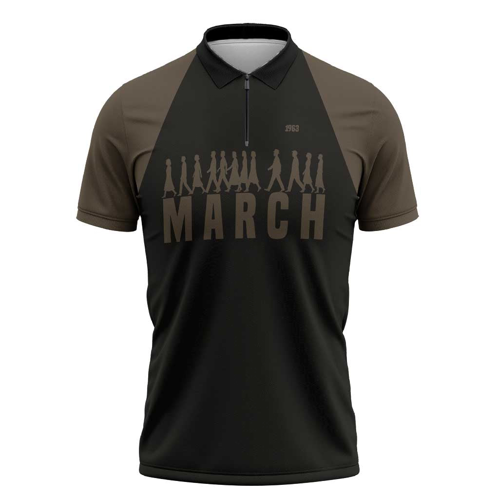 Bayard Rustin Zipper Polo Shirt with March on Washington Design Civil Rights Organizer Tribute - African Pride
