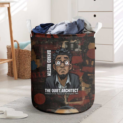 Bayard Rustin Laundry Basket with Quiet Architect Design Strategy and Courage Civil Rights Tribute - African Pride
