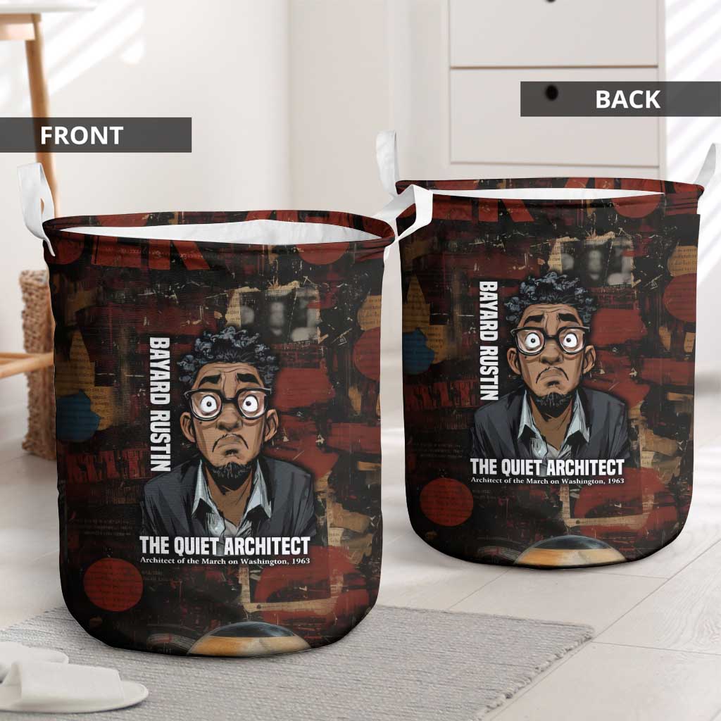 Bayard Rustin Laundry Basket with Quiet Architect Design Strategy and Courage Civil Rights Tribute - African Pride