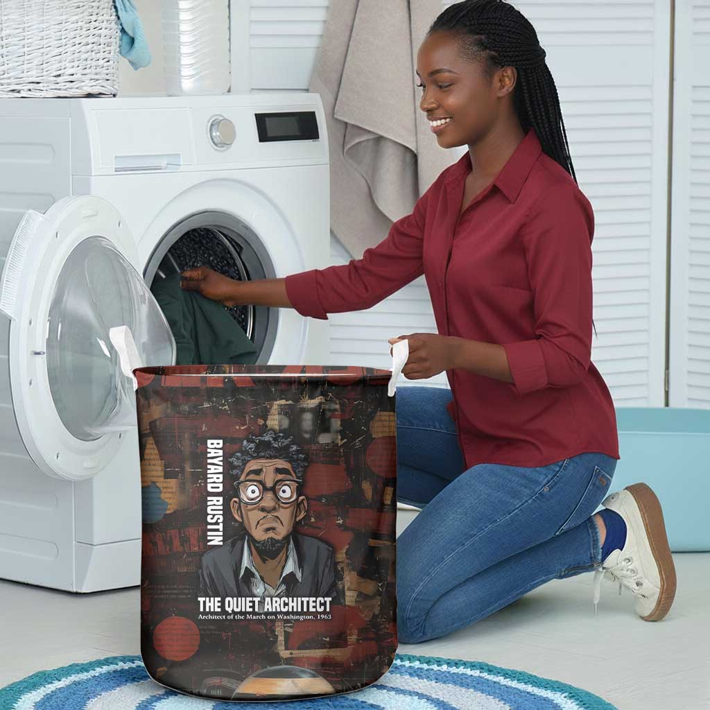 Bayard Rustin Laundry Basket with Quiet Architect Design Strategy and Courage Civil Rights Tribute - African Pride