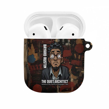 Bayard Rustin AirPods Case with Quiet Architect Design Strategy and Courage Civil Rights Tribute - African Pride