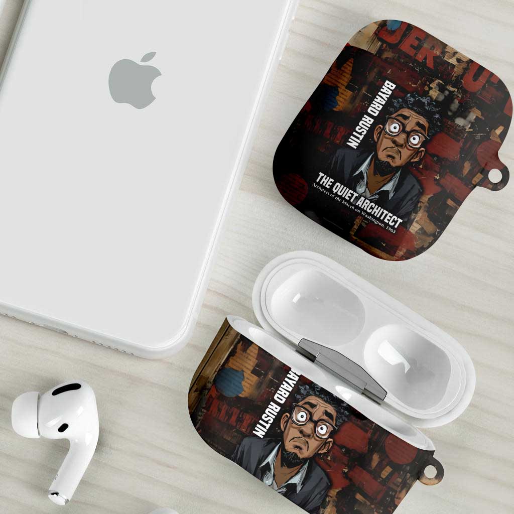 Bayard Rustin AirPods Case with Quiet Architect Design Strategy and Courage Civil Rights Tribute - African Pride