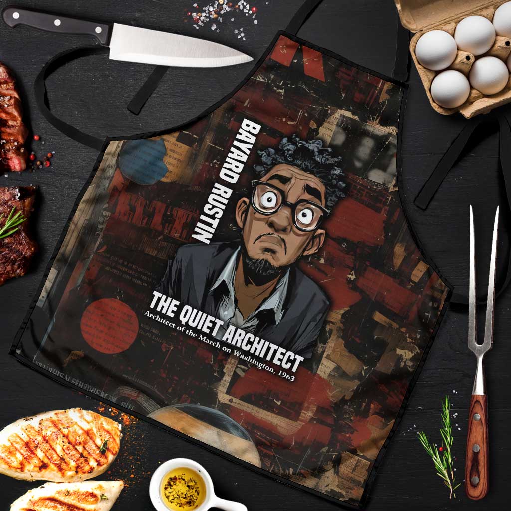 Bayard Rustin Apron with Quiet Architect Design Strategy and Courage Civil Rights Tribute - African Pride