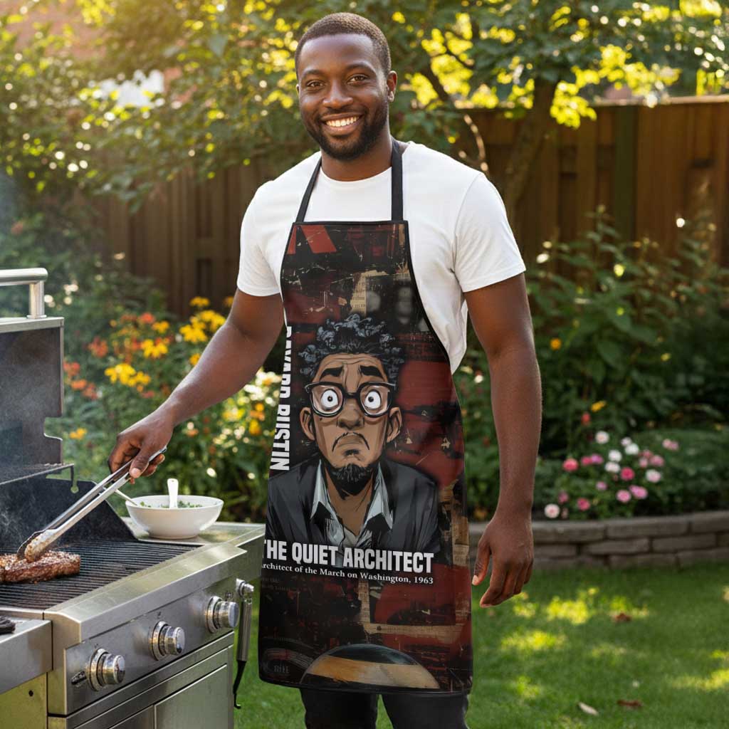 Bayard Rustin Apron with Quiet Architect Design Strategy and Courage Civil Rights Tribute - African Pride