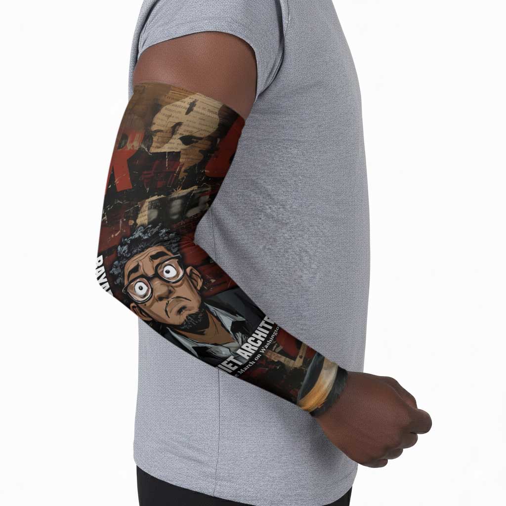 Bayard Rustin Arm Sleeves with Quiet Architect Design Strategy and Courage Civil Rights Tribute - African Pride