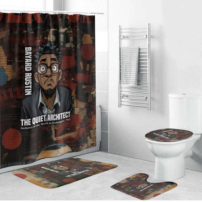 Bayard Rustin Bathroom Set with Quiet Architect Design Strategy and Courage Civil Rights Tribute - African Pride