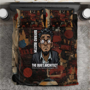 Bayard Rustin Bedding Set with Quiet Architect Design Strategy and Courage Civil Rights Tribute - African Pride