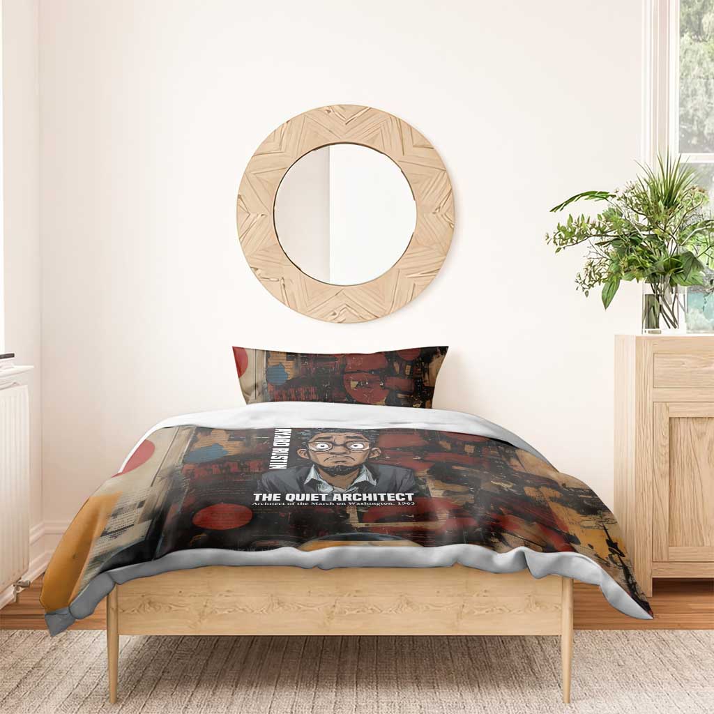 Bayard Rustin Bedding Set with Quiet Architect Design Strategy and Courage Civil Rights Tribute - African Pride