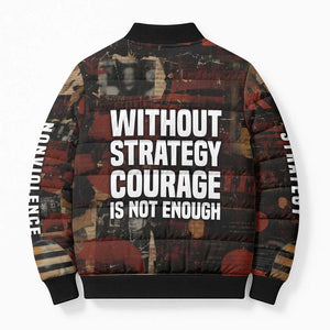 Bayard Rustin Bomber Puffer Jacket with Quiet Architect Design Strategy and Courage Civil Rights Tribute - African Pride