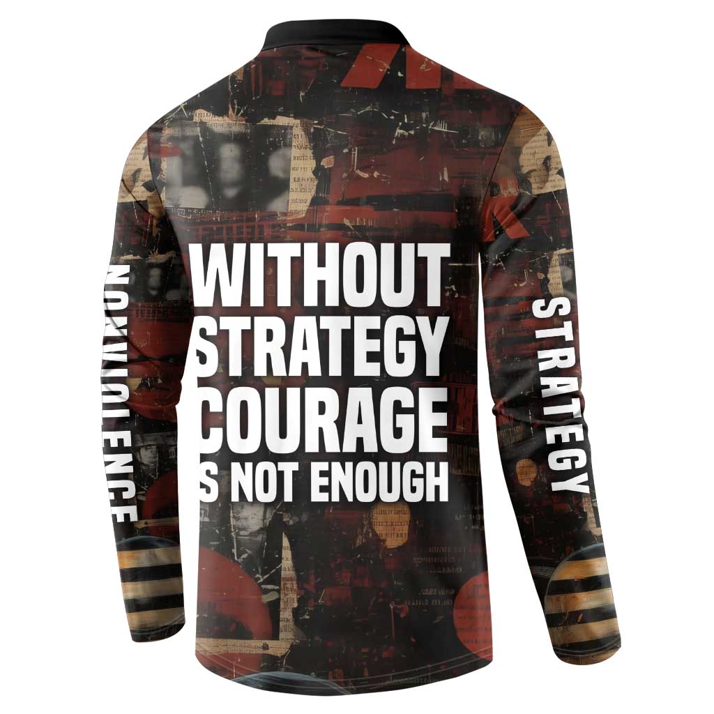 Bayard Rustin Button Sweatshirt with Quiet Architect Design Strategy and Courage Civil Rights Tribute