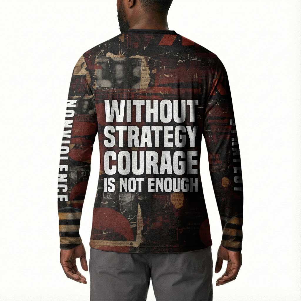 Bayard Rustin Button Sweatshirt with Quiet Architect Design Strategy and Courage Civil Rights Tribute
