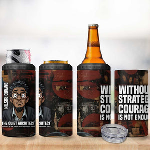 Bayard Rustin 4 in 1 Can Cooler Tumbler with Quiet Architect Design Strategy and Courage Civil Rights Tribute - African Pride