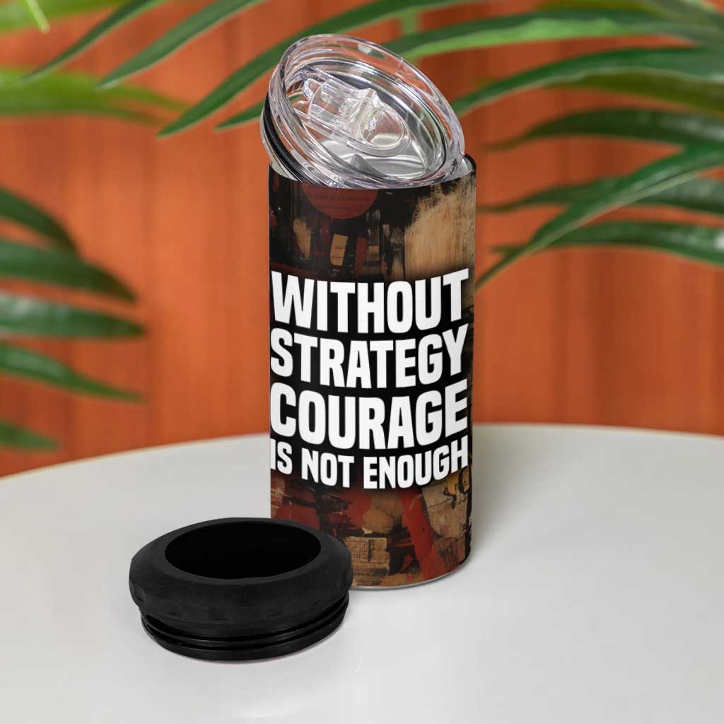 Bayard Rustin 4 in 1 Can Cooler Tumbler with Quiet Architect Design Strategy and Courage Civil Rights Tribute - African Pride