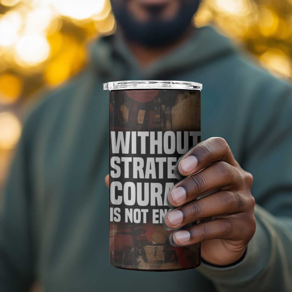 Bayard Rustin 4 in 1 Can Cooler Tumbler with Quiet Architect Design Strategy and Courage Civil Rights Tribute - African Pride