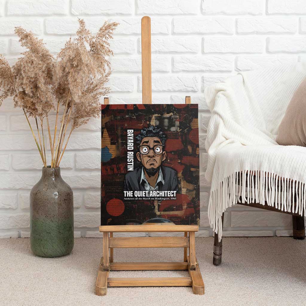 Bayard Rustin Canvas Wall Art with Quiet Architect Design Strategy and Courage Civil Rights Tribute - African Pride