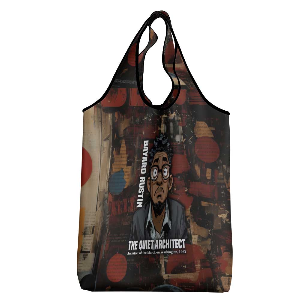 Bayard Rustin Grocery Bag with Quiet Architect Design Strategy and Courage Civil Rights Tribute - African Pride
