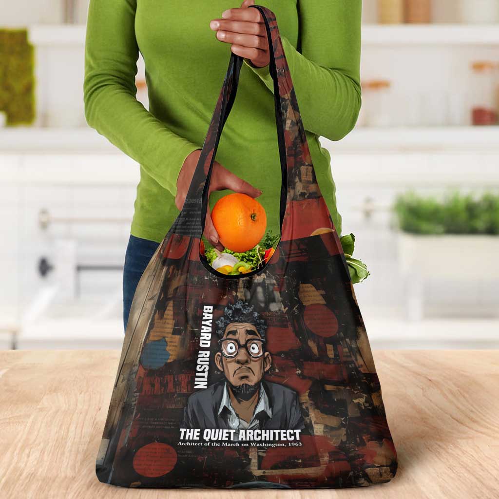 Bayard Rustin Grocery Bag with Quiet Architect Design Strategy and Courage Civil Rights Tribute - African Pride