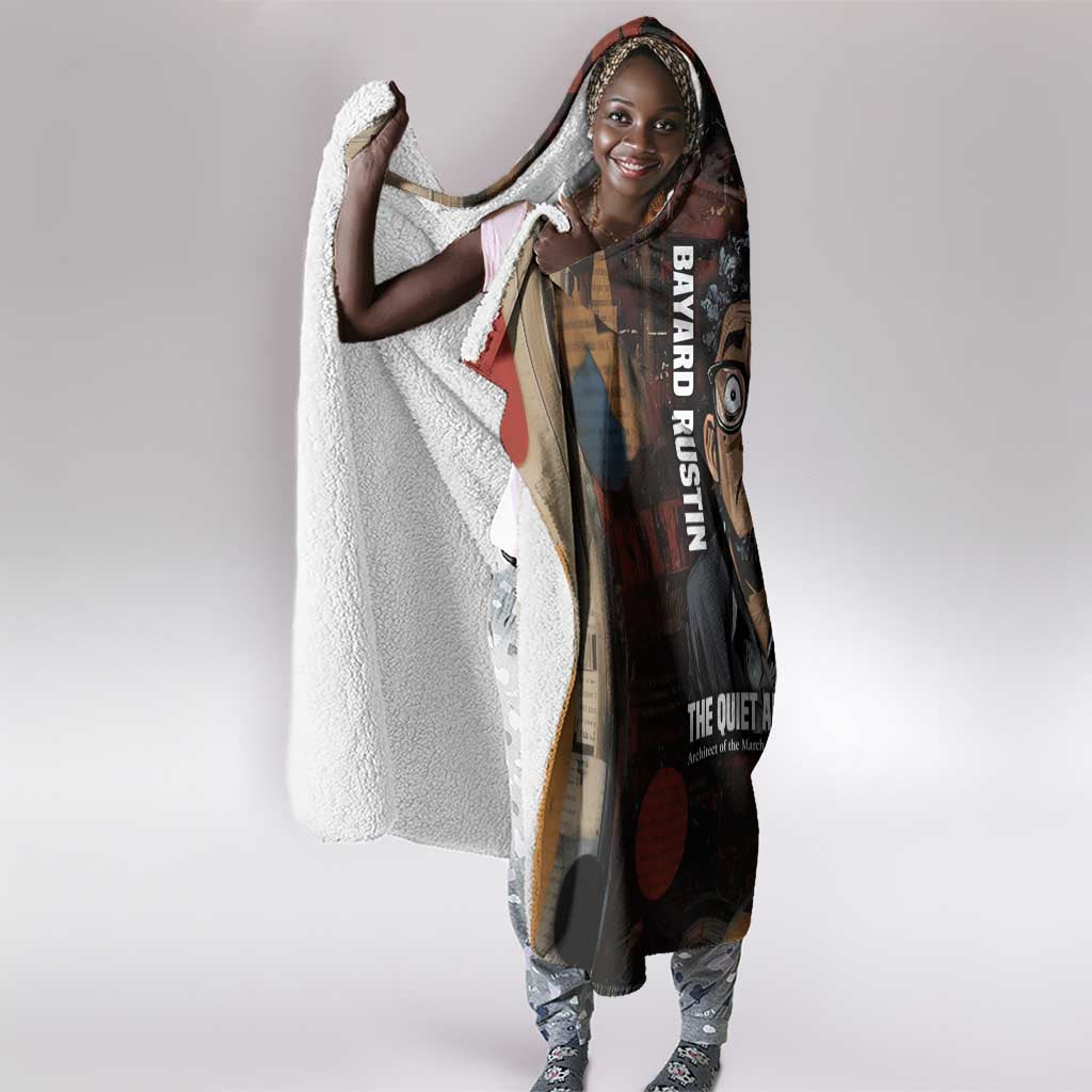 Bayard Rustin Hooded Blanket with Quiet Architect Design Strategy and Courage Civil Rights Tribute - African Pride
