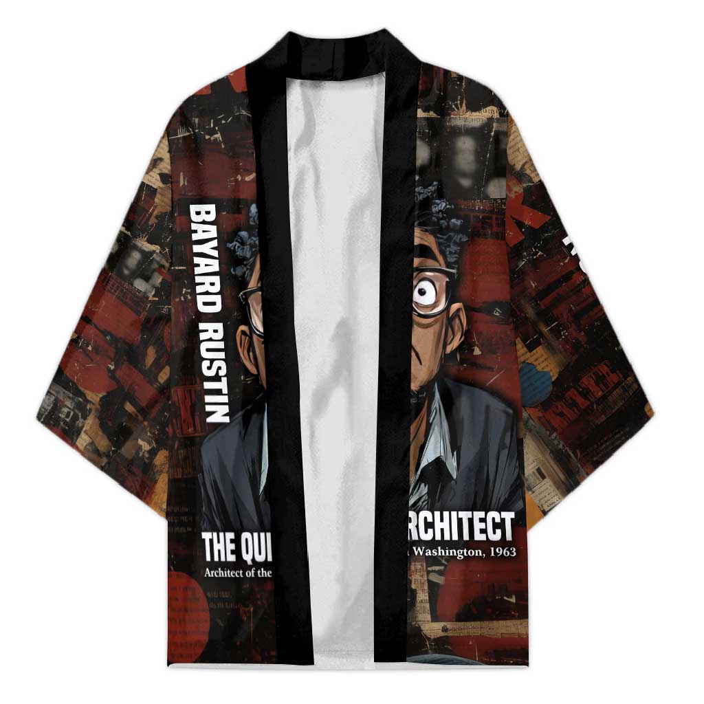 Bayard Rustin Kimono with Quiet Architect Design Strategy and Courage Civil Rights Tribute - African Pride