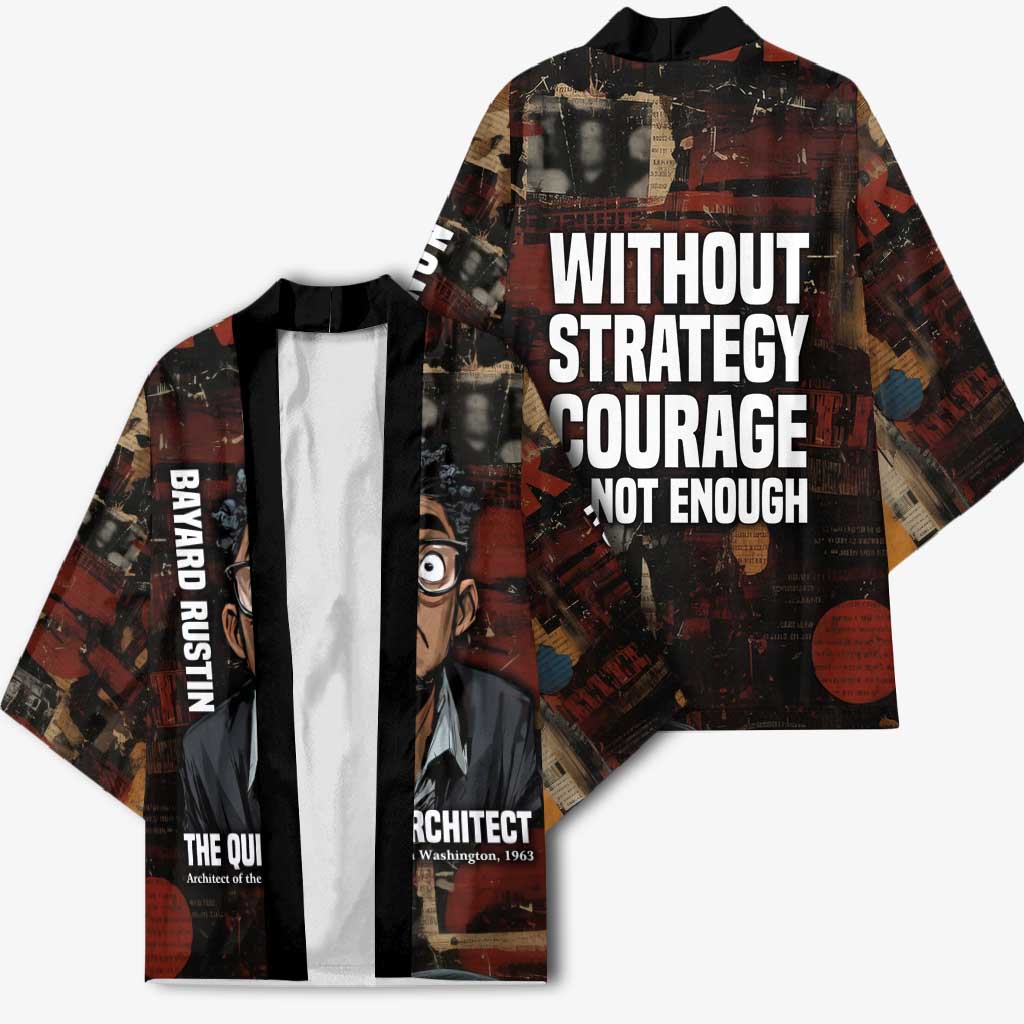 Bayard Rustin Kimono with Quiet Architect Design Strategy and Courage Civil Rights Tribute - African Pride