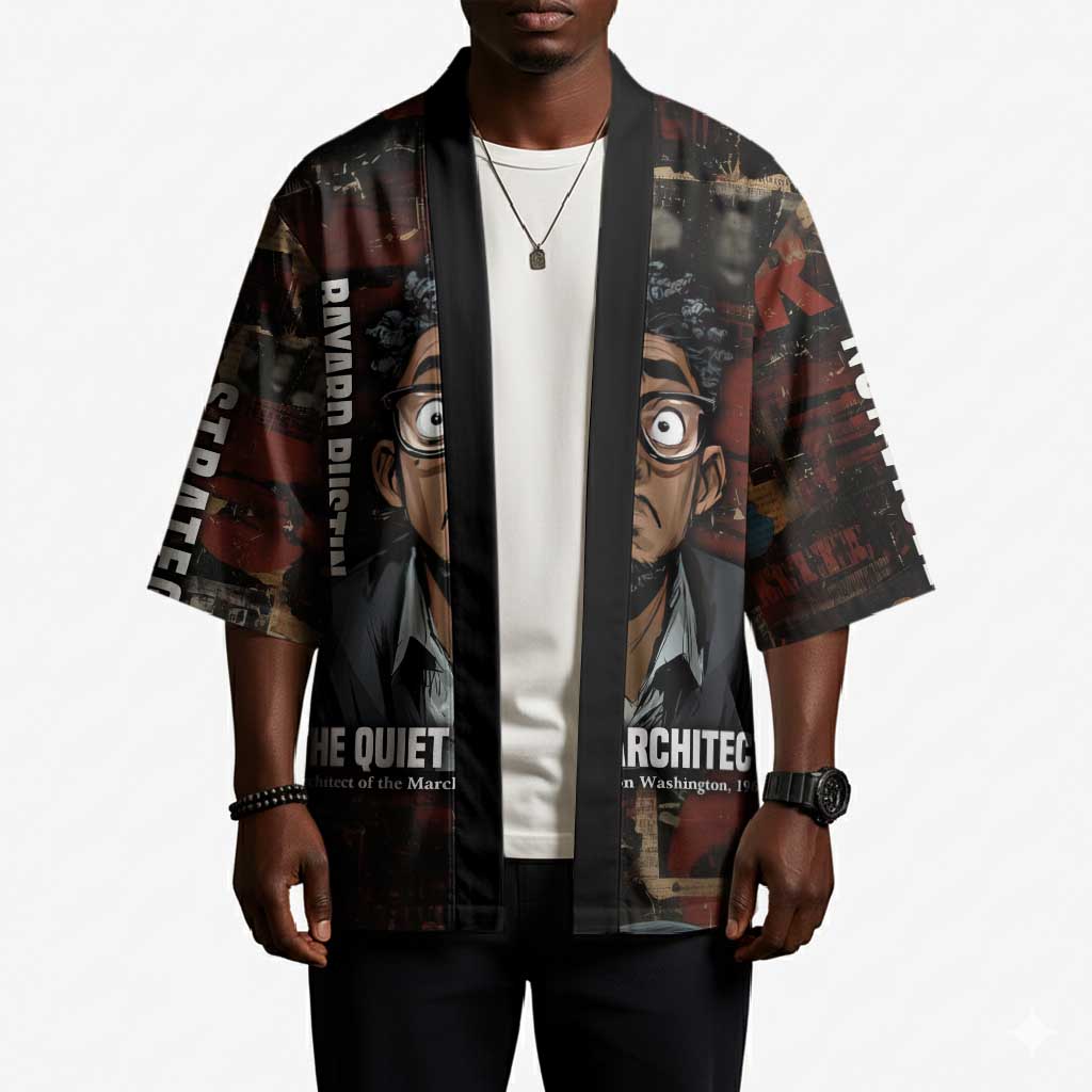 Bayard Rustin Kimono with Quiet Architect Design Strategy and Courage Civil Rights Tribute - African Pride