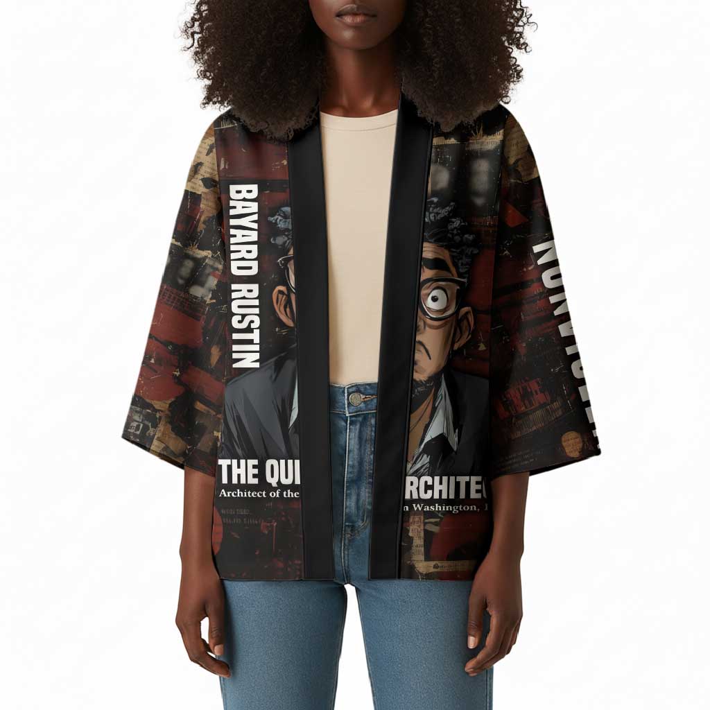 Bayard Rustin Kimono with Quiet Architect Design Strategy and Courage Civil Rights Tribute - African Pride