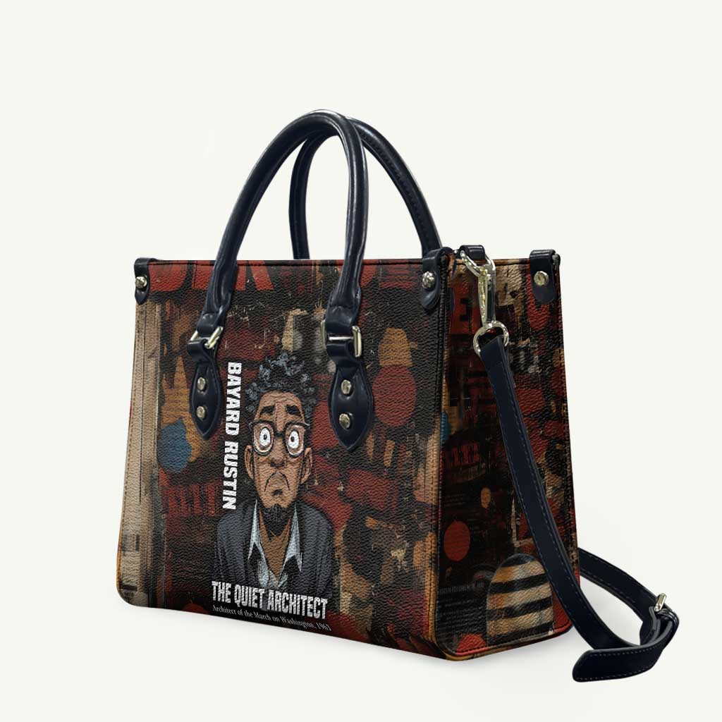 Bayard Rustin Leather Bag with Quiet Architect Design Strategy and Courage Civil Rights Tribute - African Pride