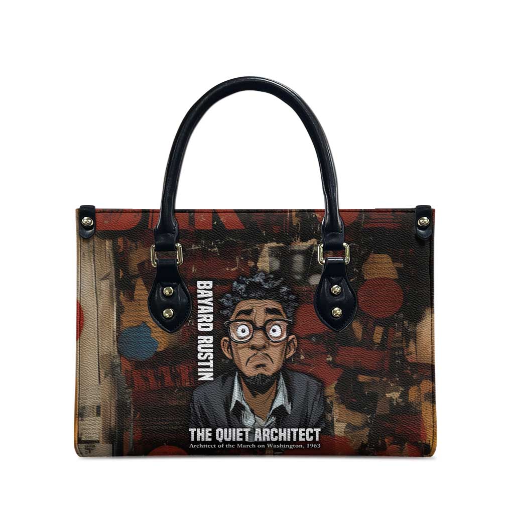 Bayard Rustin Leather Bag with Quiet Architect Design Strategy and Courage Civil Rights Tribute - African Pride