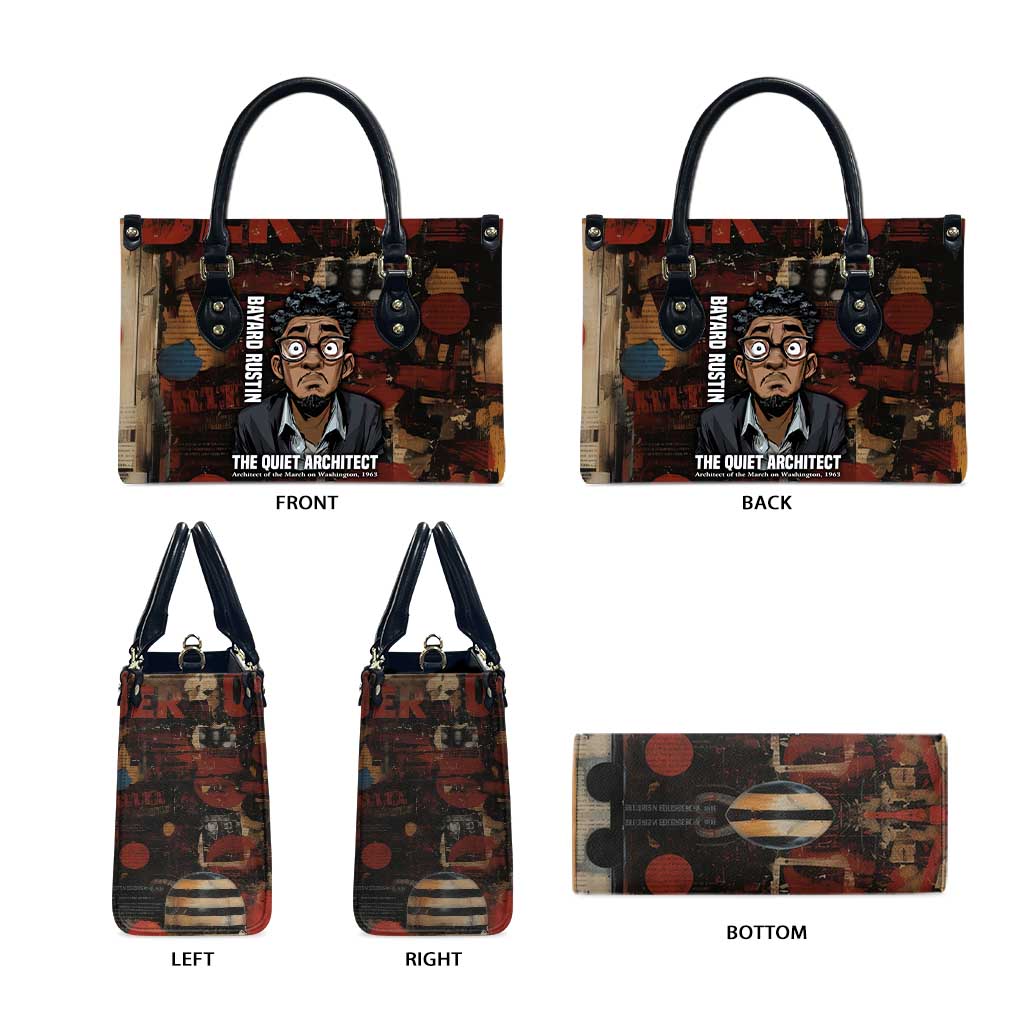 Bayard Rustin Leather Bag with Quiet Architect Design Strategy and Courage Civil Rights Tribute - African Pride