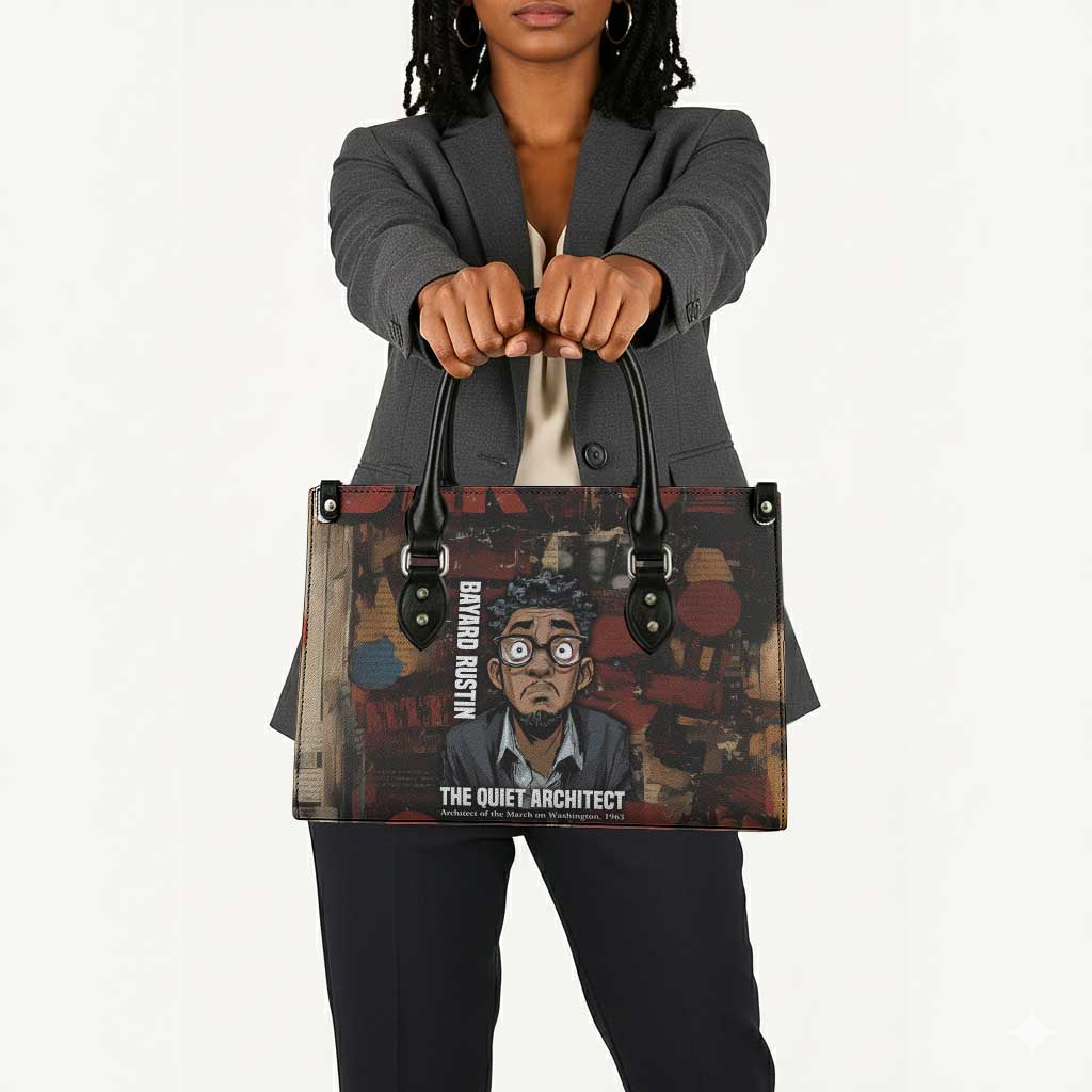 Bayard Rustin Leather Bag with Quiet Architect Design Strategy and Courage Civil Rights Tribute - African Pride