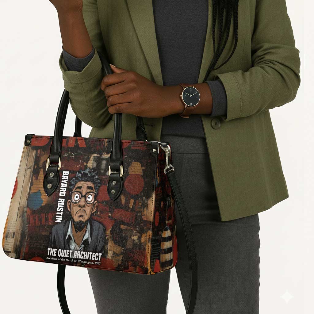 Bayard Rustin Leather Bag with Quiet Architect Design Strategy and Courage Civil Rights Tribute - African Pride