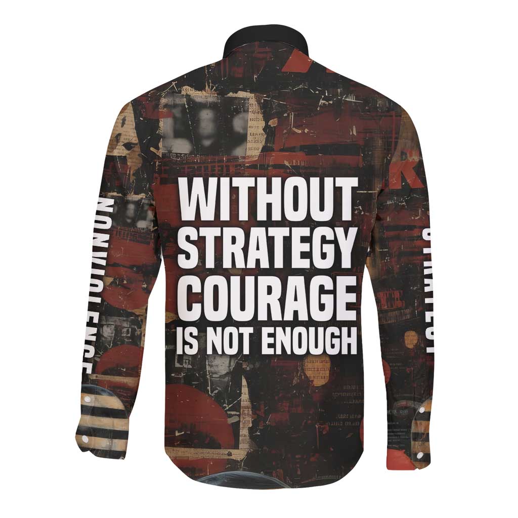 Bayard Rustin Long Sleeve Button Shirt with Quiet Architect Design Strategy and Courage Civil Rights Tribute - African Pride