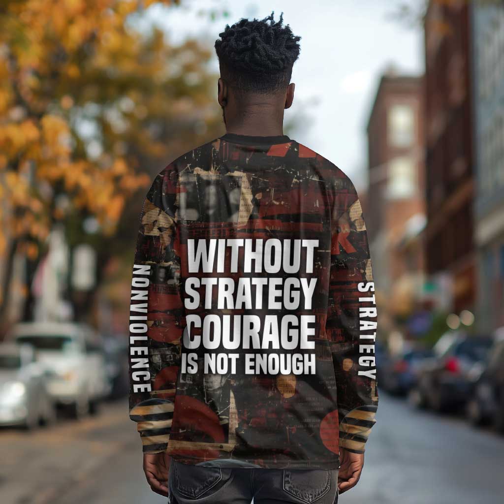 Bayard Rustin Long Sleeve Shirt with Quiet Architect Design Strategy and Courage Civil Rights Tribute - African Pride