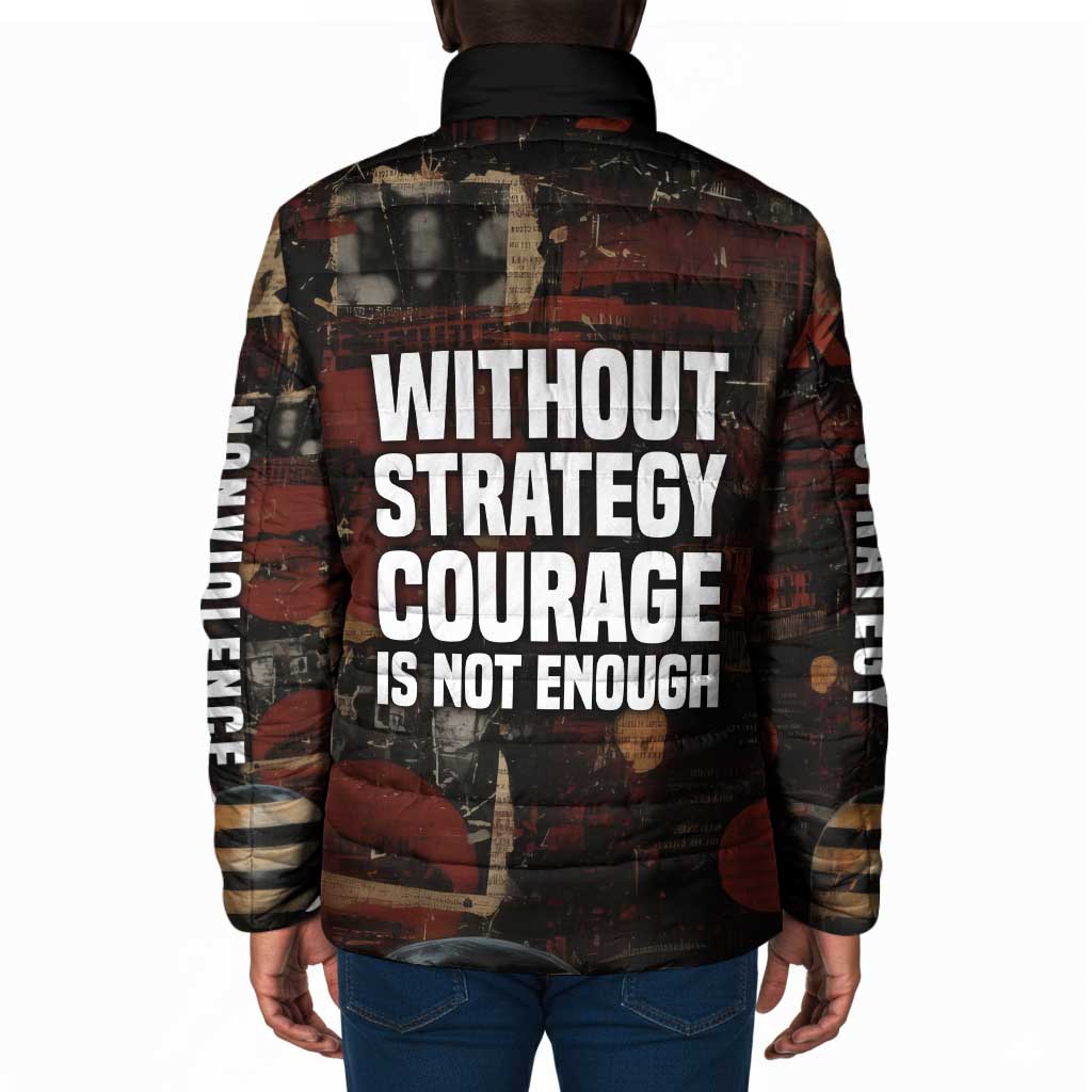 Bayard Rustin Padded Jacket with Quiet Architect Design Strategy and Courage Civil Rights Tribute - African Pride