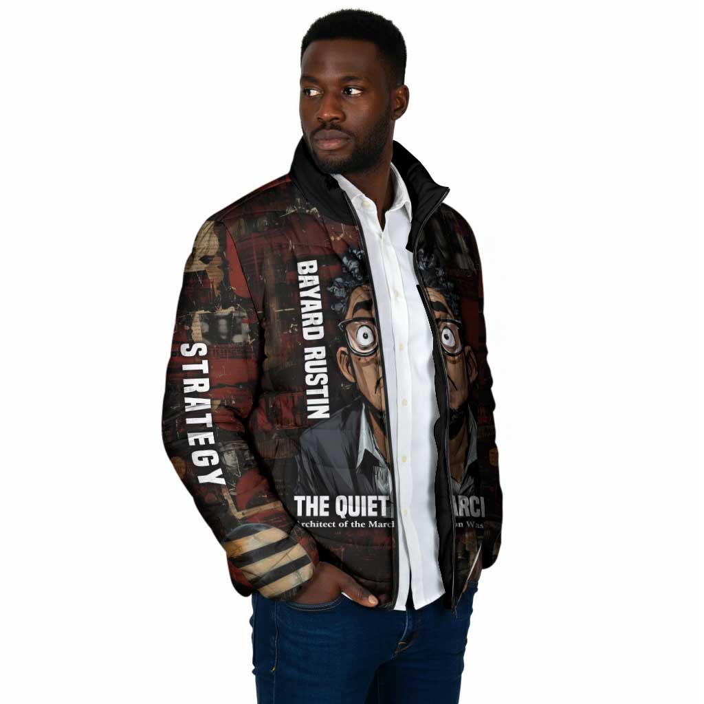 Bayard Rustin Padded Jacket with Quiet Architect Design Strategy and Courage Civil Rights Tribute - African Pride