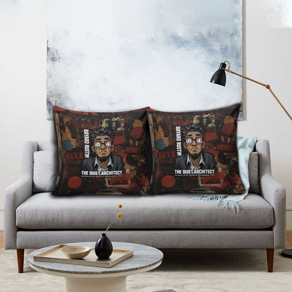 Bayard Rustin Pillow Cover with Quiet Architect Design Strategy and Courage Civil Rights Tribute - African Pride
