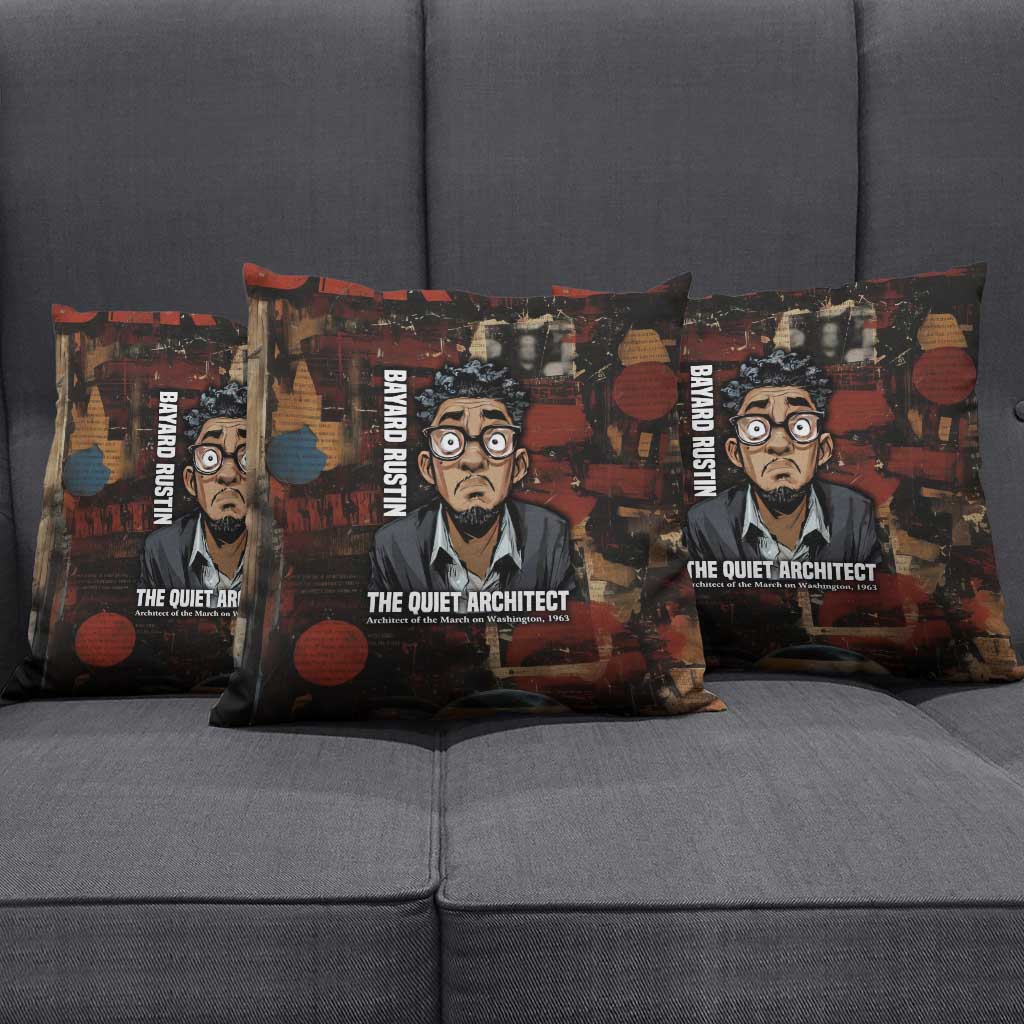 Bayard Rustin Pillow Cover with Quiet Architect Design Strategy and Courage Civil Rights Tribute - African Pride