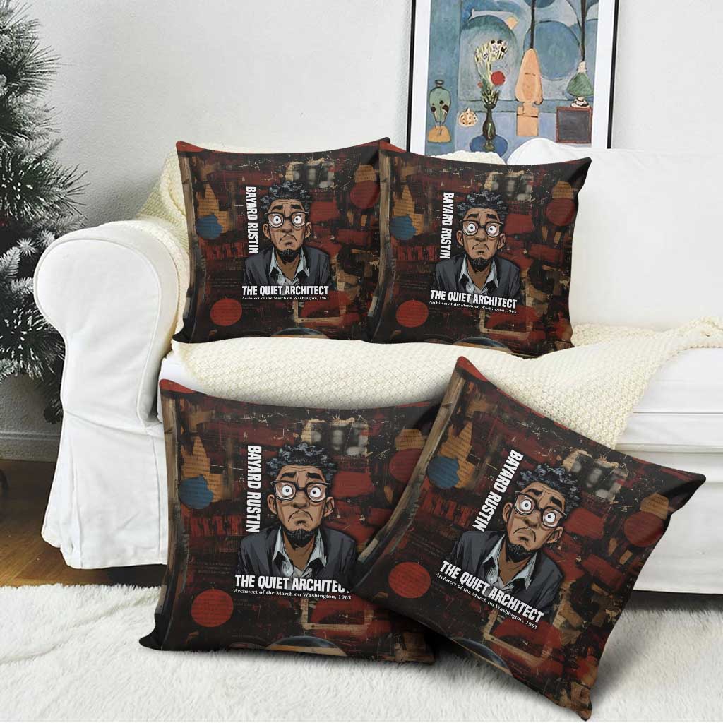Bayard Rustin Pillow Cover with Quiet Architect Design Strategy and Courage Civil Rights Tribute - African Pride