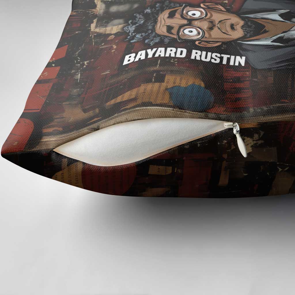 Bayard Rustin Pillow Cover with Quiet Architect Design Strategy and Courage Civil Rights Tribute - African Pride