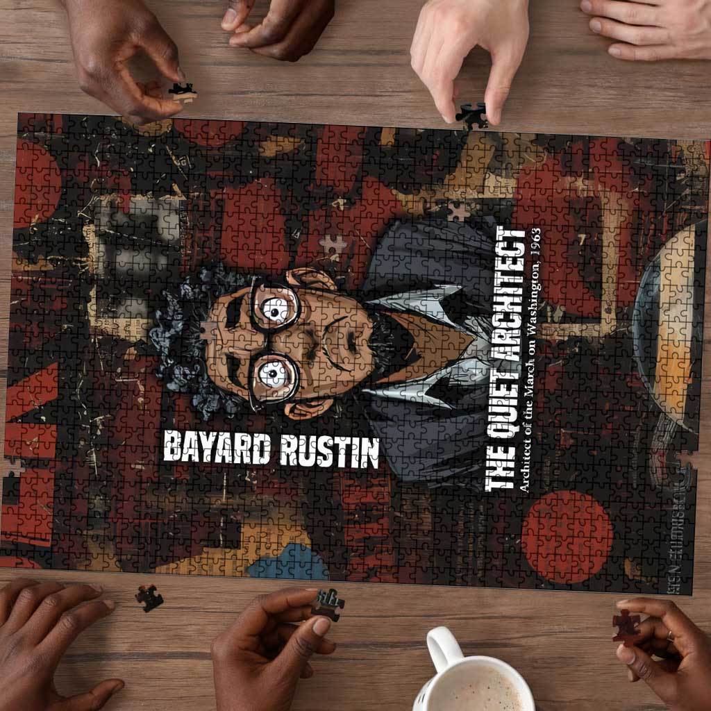 Bayard Rustin Puzzle with Quiet Architect Design Strategy and Courage Civil Rights Tribute - African Pride