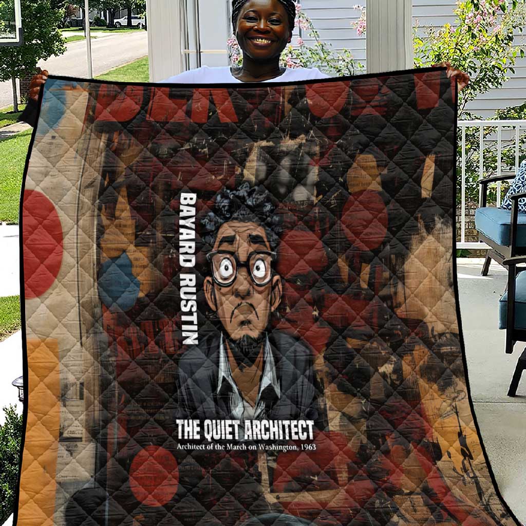 Bayard Rustin Quilt with Quiet Architect Design Strategy and Courage Civil Rights Tribute - African Pride