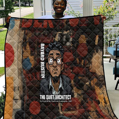 Bayard Rustin Quilt with Quiet Architect Design Strategy and Courage Civil Rights Tribute - African Pride
