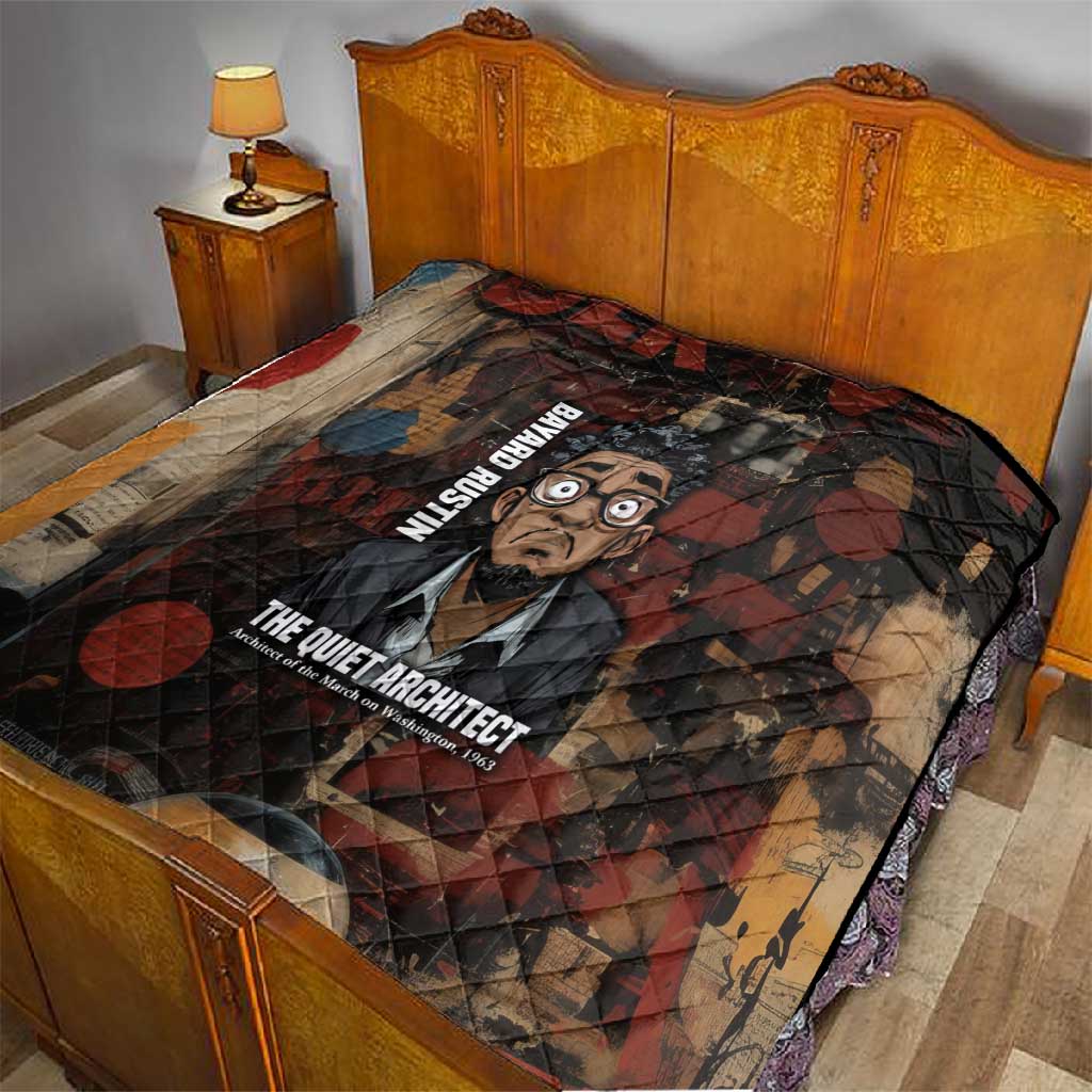 Bayard Rustin Quilt with Quiet Architect Design Strategy and Courage Civil Rights Tribute - African Pride