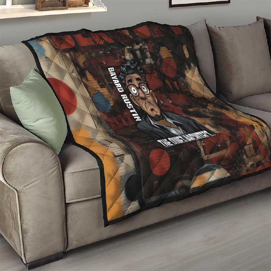 Bayard Rustin Quilt with Quiet Architect Design Strategy and Courage Civil Rights Tribute - African Pride