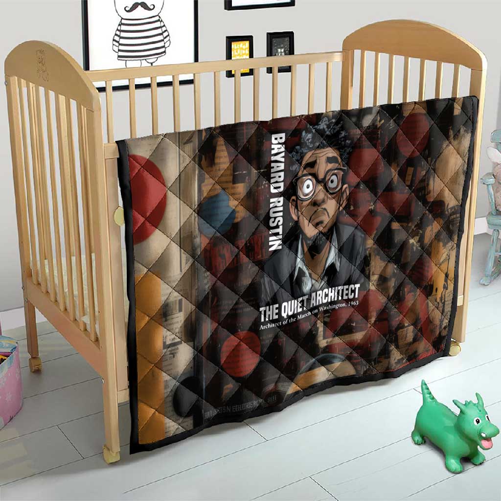 Bayard Rustin Quilt with Quiet Architect Design Strategy and Courage Civil Rights Tribute - African Pride