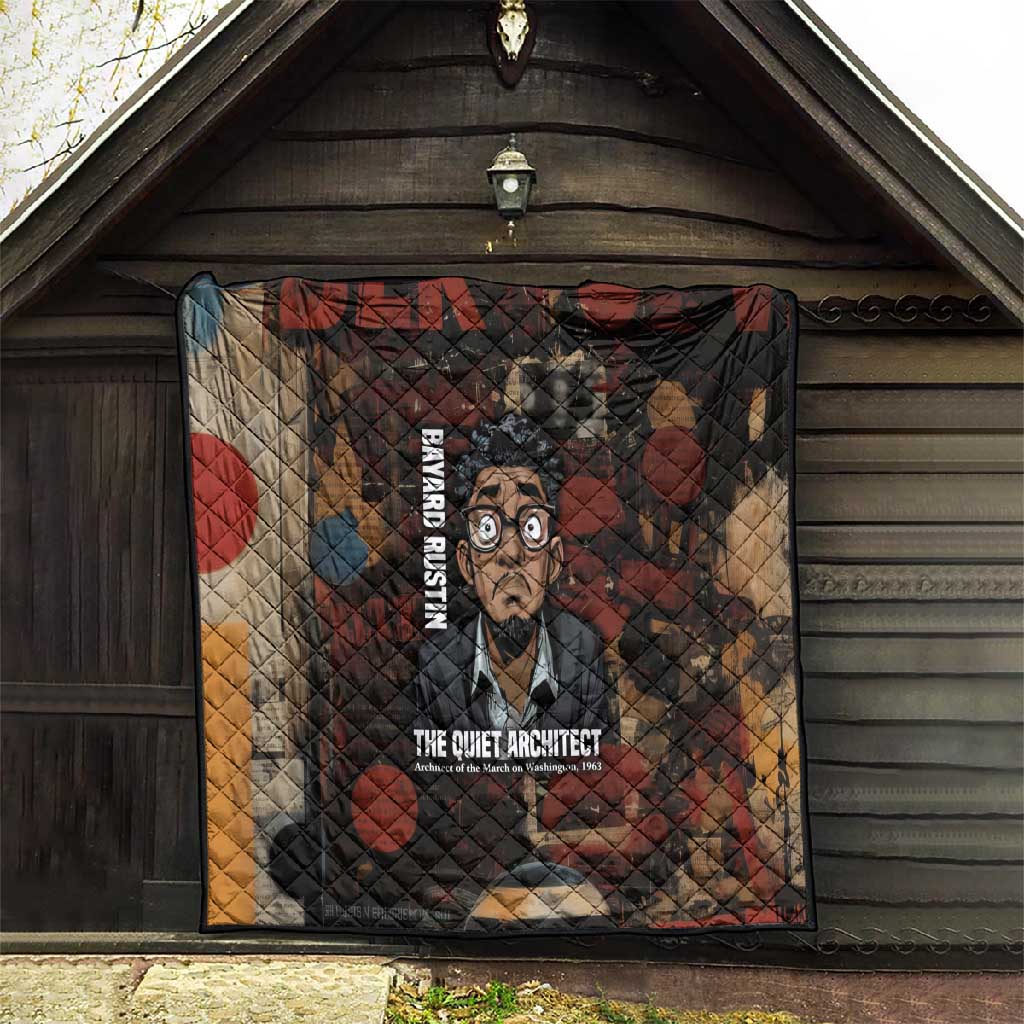 Bayard Rustin Quilt with Quiet Architect Design Strategy and Courage Civil Rights Tribute - African Pride