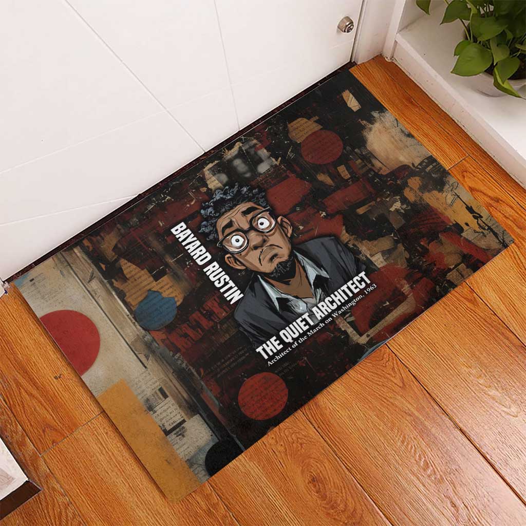 Bayard Rustin Rubber Doormat with Quiet Architect Design Strategy and Courage Civil Rights Tribute - African Pride